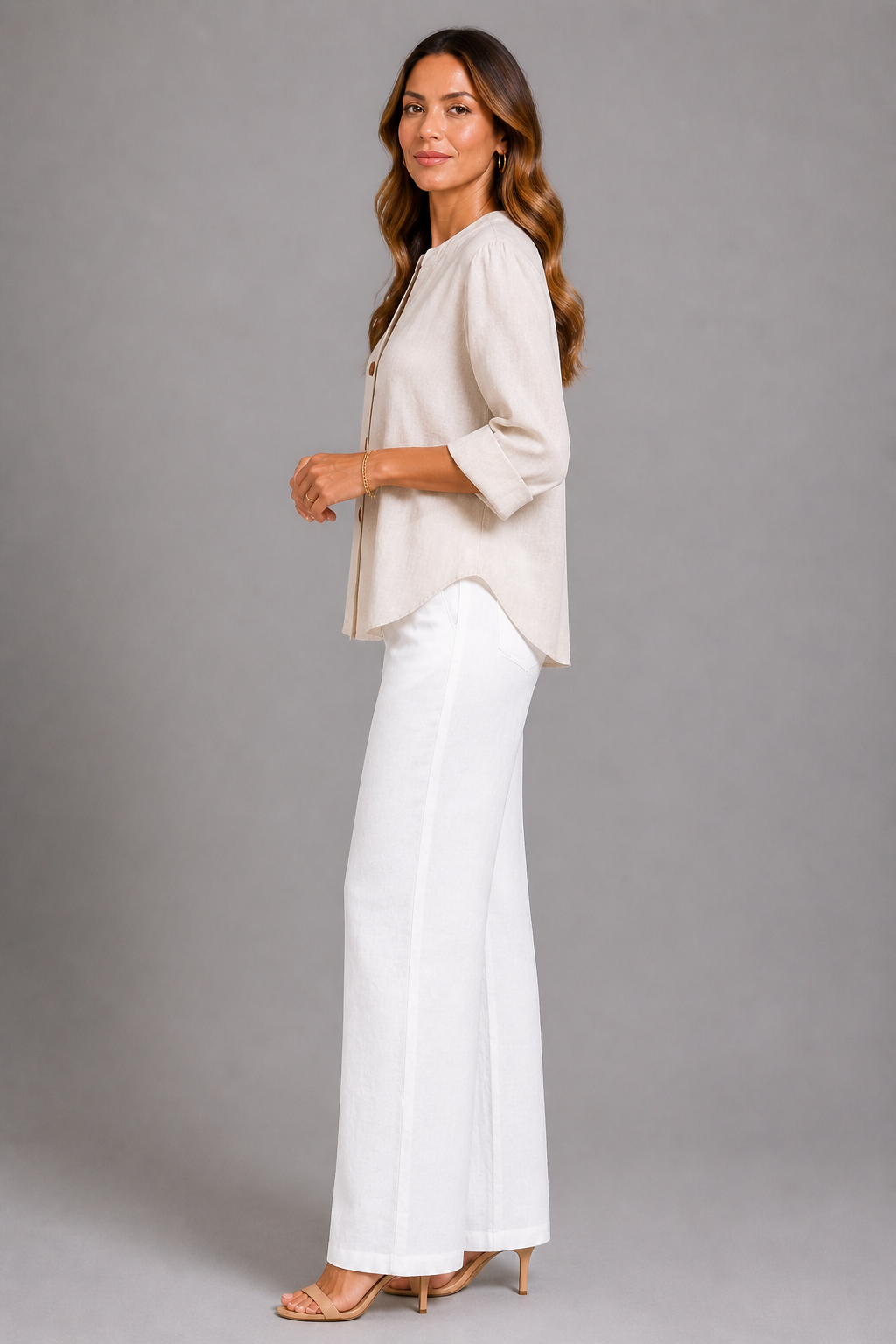 Emer Textured Button Blouse