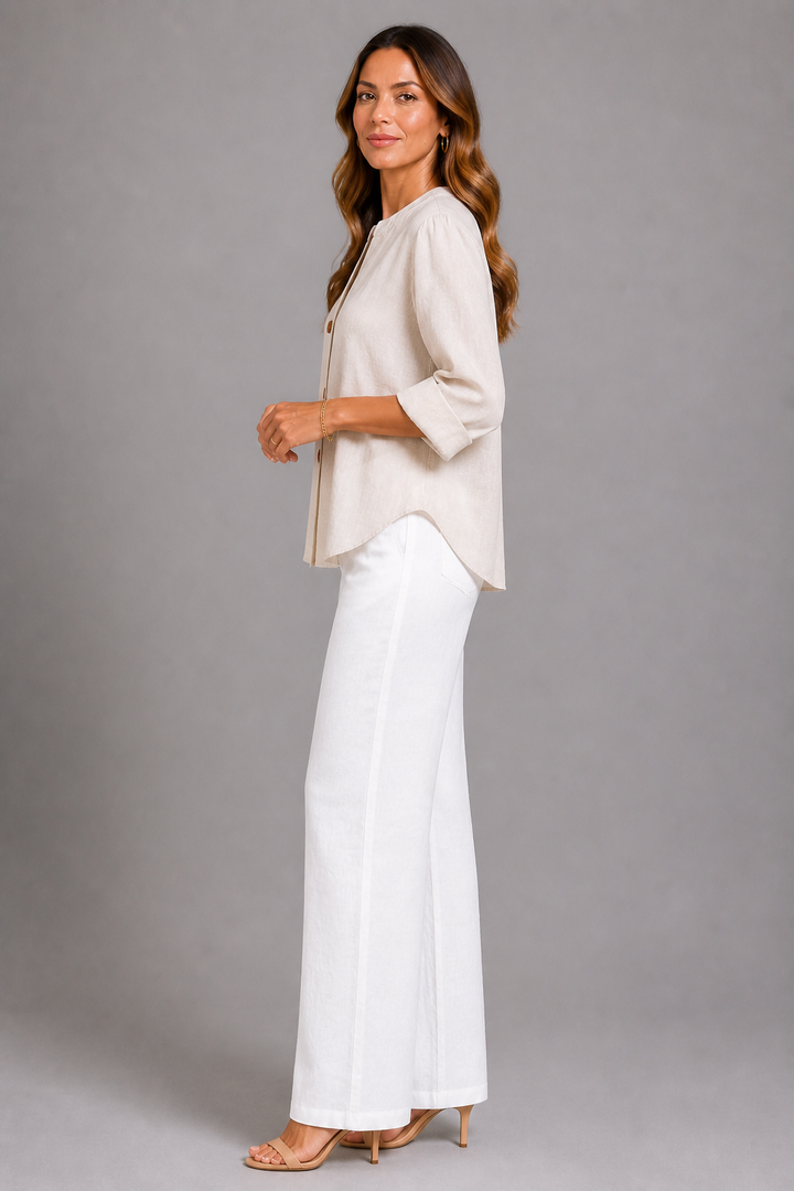 Emer Textured Button Blouse