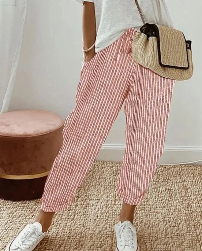 Aisling Striped Cropped Trousers