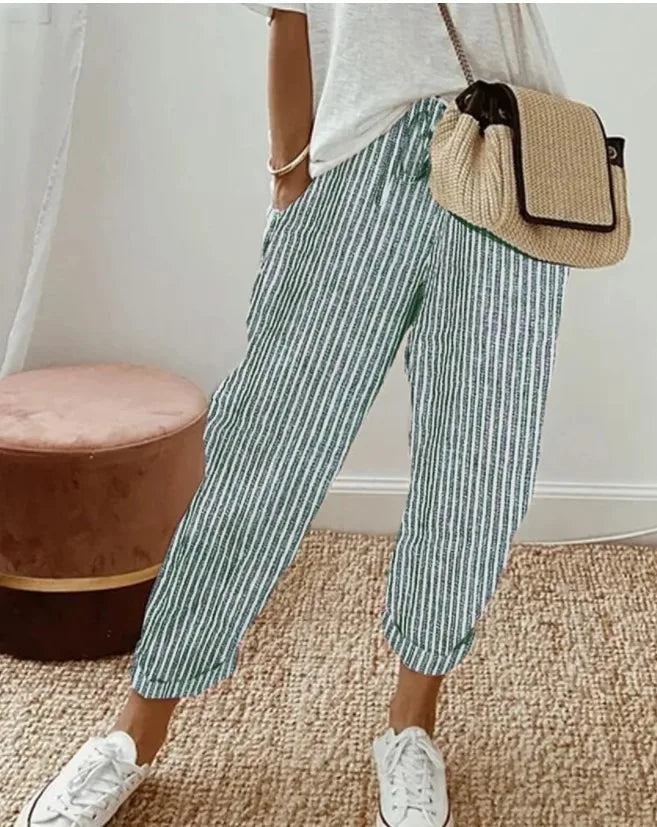 Aisling Striped Cropped Trousers