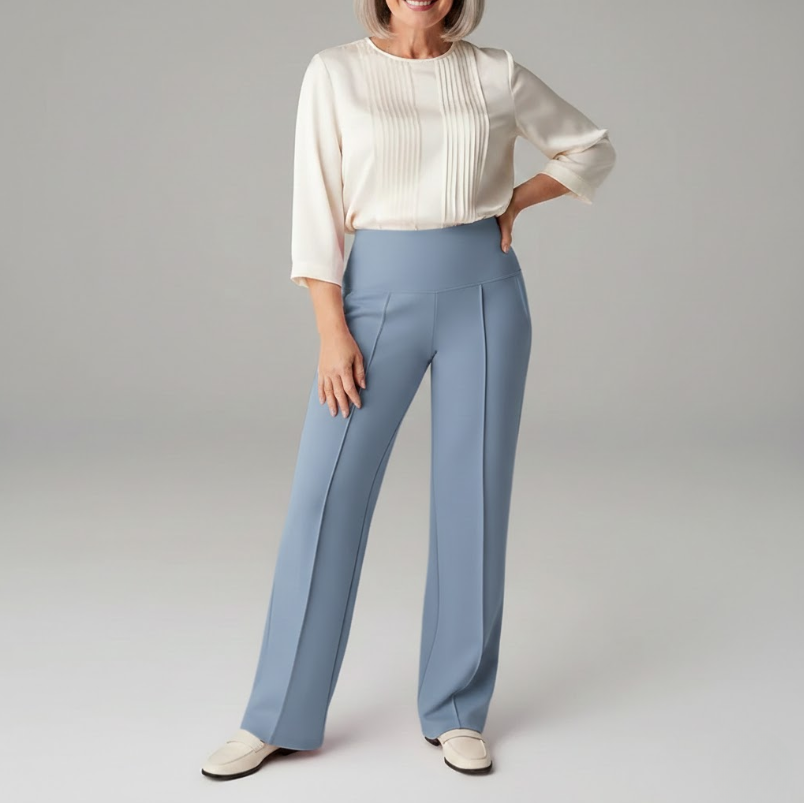 Annette Stretch Wide-Leg Trousers