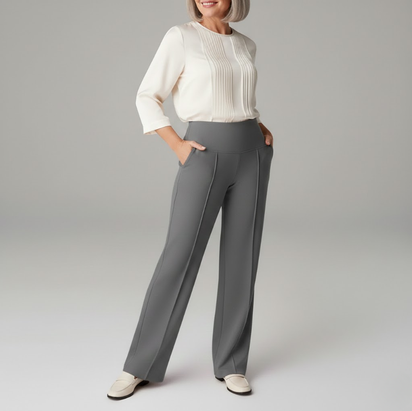 Annette Stretch Wide-Leg Trousers