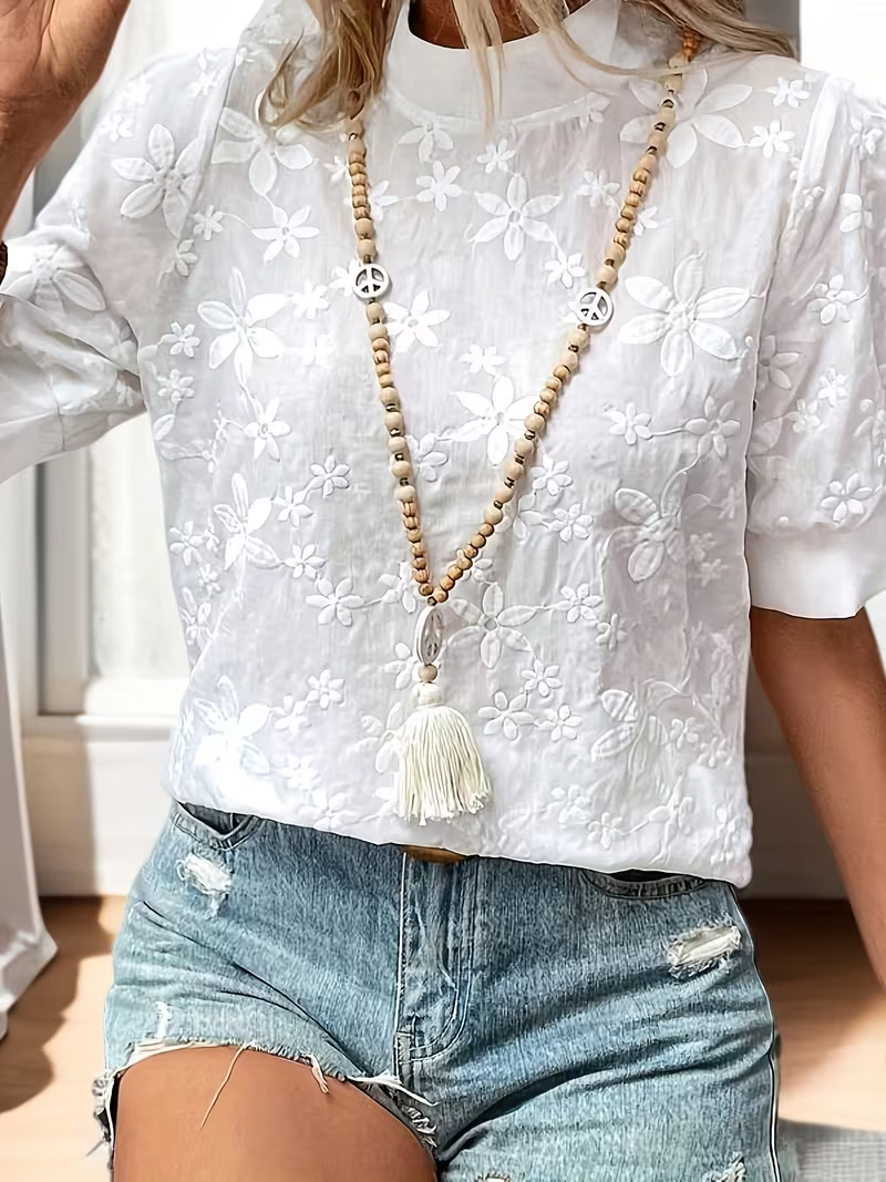 Gráinne Embroidered Floral Blouse