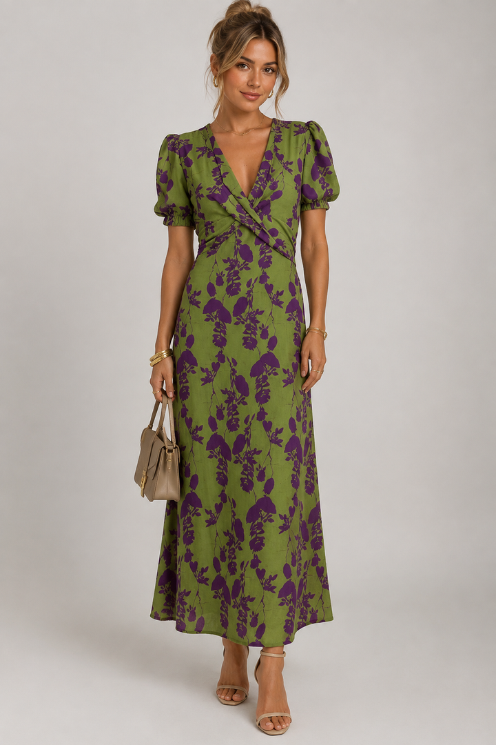 Sheila Floral Wrap Midi Dress