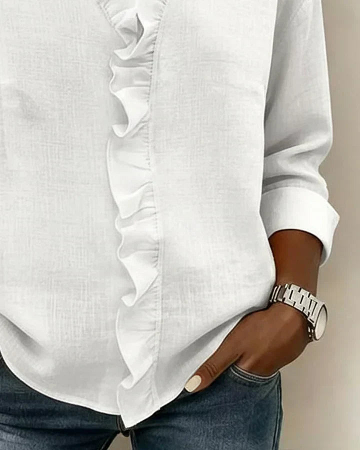 Una Ruffle Neck Blouse