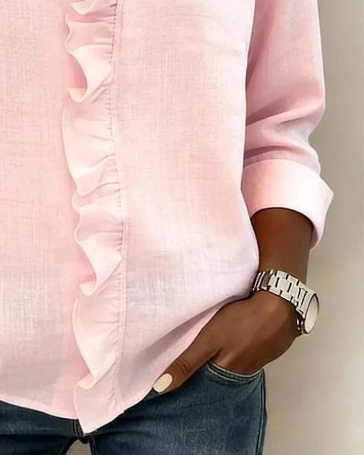 Una Ruffle Neck Blouse
