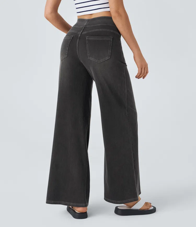 Veronica Wide-Leg Denim Trousers