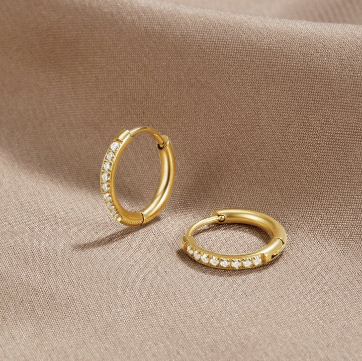 Clare Crystal Hoop Earrings