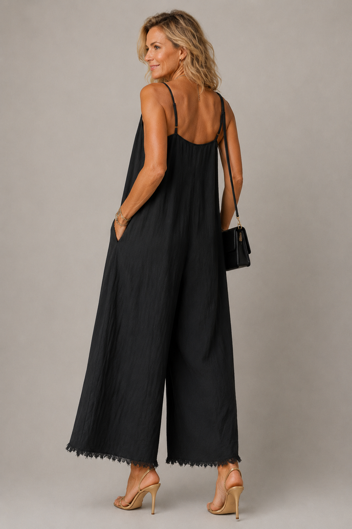 Úna Lace-Trim Wide-Leg Jumpsuit