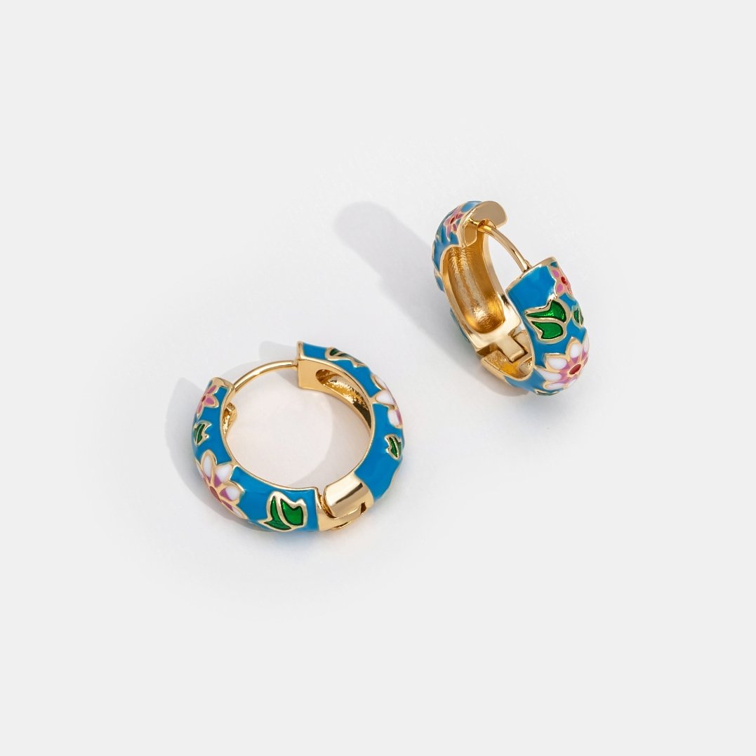 Ciara Floral Hoop Earrings