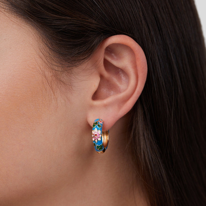 Ciara Floral Hoop Earrings