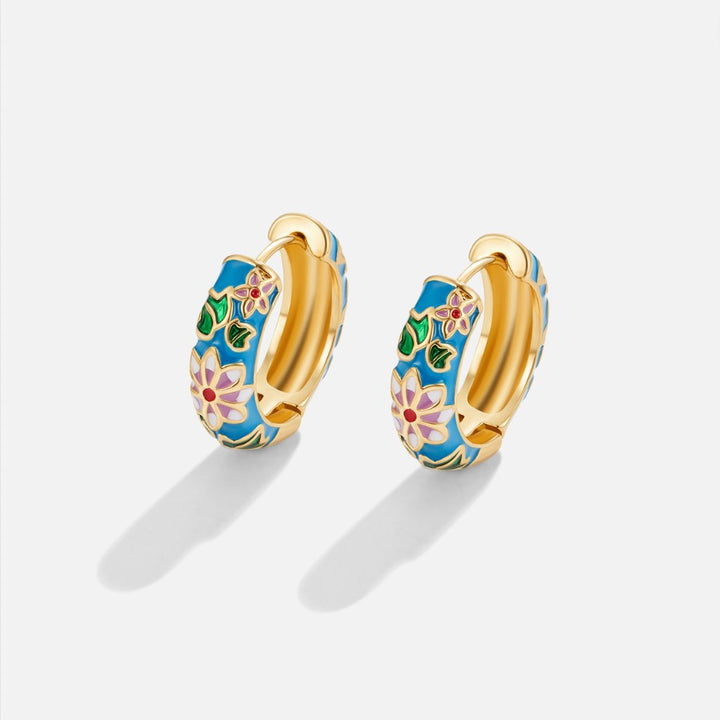 Ciara Floral Hoop Earrings