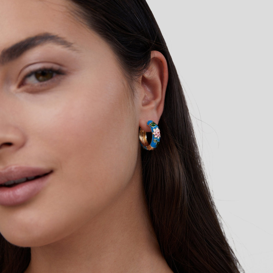 Ciara Floral Hoop Earrings