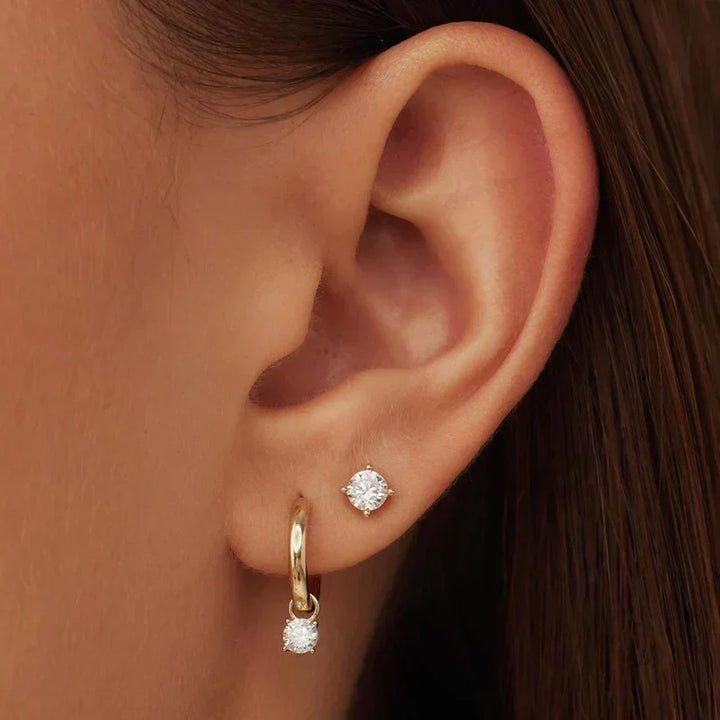 Nora Solitaire Stud Earrings
