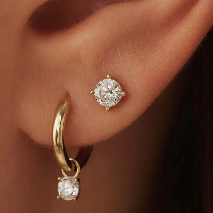 Nora Solitaire Stud Earrings