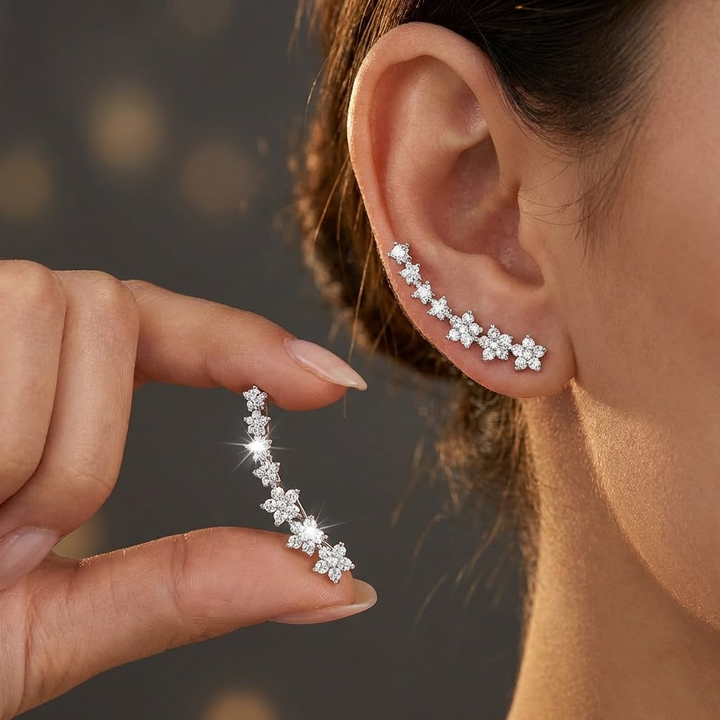 Róisín Floral Crystal Earrings
