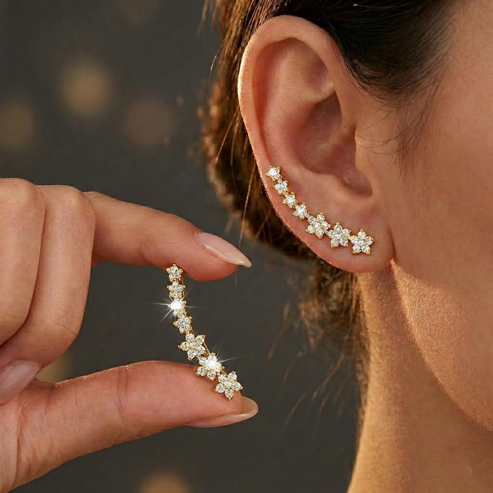 Róisín Floral Crystal Earrings