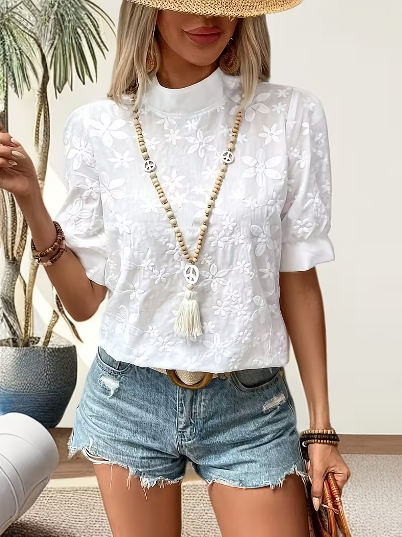 Gráinne Embroidered Floral Blouse